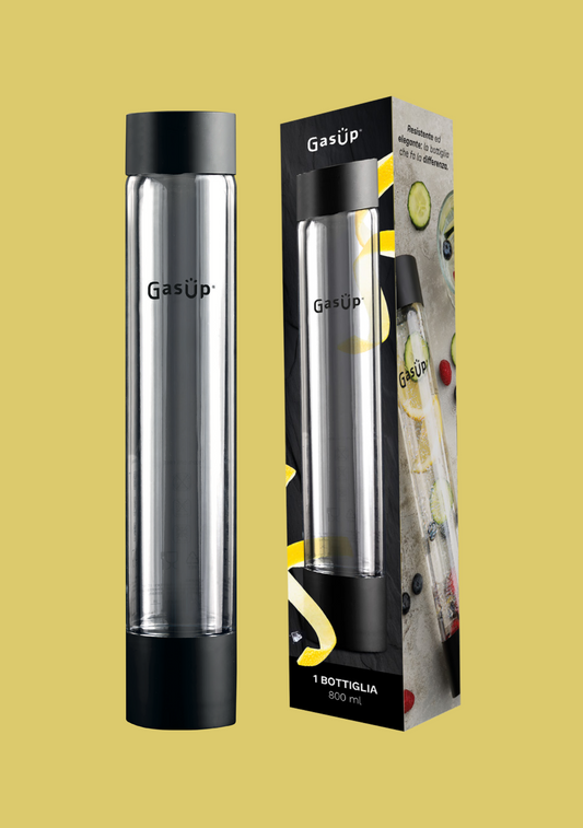 Bouteille GasUp à tube, simple, 800ml, noire